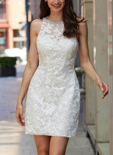 Short Lace Wedding Dresses-Dbrbridal