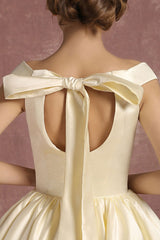 Short Wedding Dresses Satin Retro Princess Bridal Dress Knee Length Sleeveless Lace Edge Pleated Bridal Gown With Ribbon Bow Exclusive-Dbrbridal