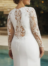 Silk Like Satin Wedding Dresses Appliques Lace-Dbrbridal