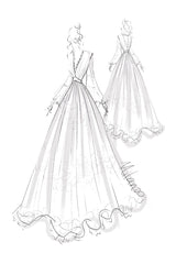 Simple Boho Wedding Dresses A-line Deep V-Neck Multilayer Lace Chiffon Beach Bridal Gowns-Dbrbridal