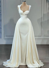 Sleeveless Elegant Sweetheart Wedding Dress Sweep Train-Dbrbridal