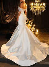 Sleeveless Satin Wedding Dresses Beaded-Dbrbridal