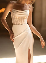 Sleeveless Summer Beach Wedding Dresses Appliques Lace-Dbrbridal