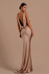 Sleeveless V-Neck Mermaid Long Prom Dress With Dropped Back-Dbrbridal