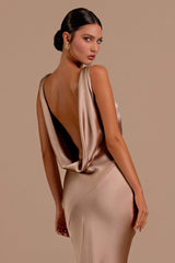 Sleeveless V-Neck Mermaid Long Prom Dress With Dropped Back-Dbrbridal