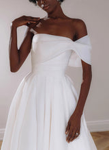 Strapless Chic A-line Wedding Dress Sweep Train Front Split-Dbrbridal