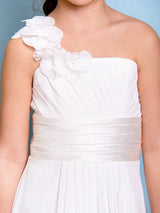 Strapless Chiffon Sleeveless Floor Length A-line Flowers Kids Party Dresses-Dbrbridal