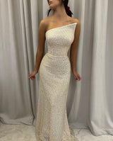 Strapless Mermaid Long Prom Dress with Removable Shoulder Straps-Dbrbridal