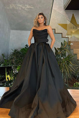 Strapless Sleeveless Mermaid Prom Dress With Pockets-Dbrbridal