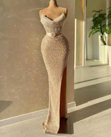 Strapless Sweetheart Mermaid Prom Dress with Long Beads and Sequins-Dbrbridal