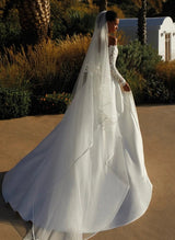 Stunning Lace Long Sleeves Wedding Dresses Satin-Dbrbridal
