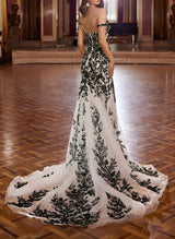 Stunning Sweep Train Lace Wedding Dress-Dbrbridal