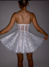 Sweet Sequined Chic A-line Short Wedding Dresses Elegant Sweetheart Neckline-Dbrbridal