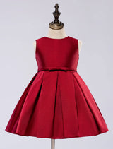 Toddlers Short Dress Princess Sleeveless Satin flower girl dress-Dbrbridal