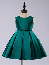 Toddlers Short Dress Princess Sleeveless Satin flower girl dress-Dbrbridal
