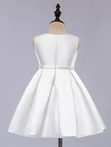 Toddlers Short Dress Princess Sleeveless Satin flower girl dress-Dbrbridal