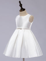 Toddlers Short Dress Princess Sleeveless Satin flower girl dress-Dbrbridal
