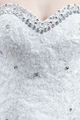 Tulle Wedding Dress Lace Beading Bridal Gown Strapless Sweetheart Chapel Train A-Line Sexy Backless Bridal Dress-Dbrbridal