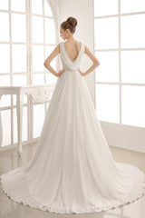 Turndown Collar Brides Wedding Dress With Pleated Satin Exclusive-Dbrbridal