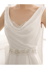 Turndown Collar Brides Wedding Dress With Pleated Satin Exclusive-Dbrbridal