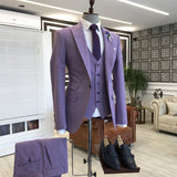 Violet Purple 3-Pieces Tailored Slim Fit Prom Suits For Men-Dbrbridal