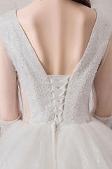 Wedding Dress Princess Silhouette Long Chic V-Neck Sleeveless Beaded Lycra Spandex Bridal Gowns-Dbrbridal