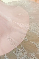 Wedding Dresses A-line Chic V-Neck Long Sleeve Lace Applique Tulle Bridal Gowns With Chapel Train-Dbrbridal