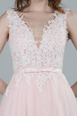 Wedding Dresses A-line Sleeveless Bows Chic V-Neck Bridal Gowns With Court Train Exclusive-Dbrbridal