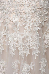 Wedding Dresses Champagne Tulle Strapless Sweatheart Lace Sash Bridal Gown-Dbrbridal