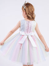 White Jewel Neck Cotton Sleeveless Short A-Line Embroidered flower girl dresses-Dbrbridal