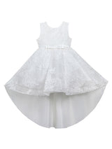White Jewel Neck Sleeveless Short Princess Dress Bows Kids Social Party Dresses-Dbrbridal