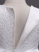 White Tutu Kids Dinner Party Dresses Lace Applique Pearls Tassels Princess Social Dresses-Dbrbridal