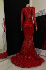 Dreamy V-Neck Long Sleeves Mermaid Wedding Dresses Sheath Long With Zipper