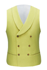 Yellow Three Pieces Peaked Lapel New Arrival Prom Suits for Men-Dbrbridal