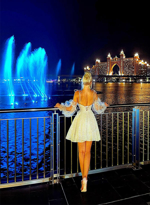 A-Line Sweetheart Long Sleeves Short/Mini Homecoming Dresses