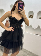 A-Line Sweetheart Sleeveless Homecoming Dresses With Lace