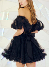 A-Line Sweetheart Short Sleeves Short/Mini Homecoming Dresses