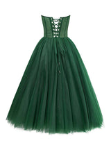 A-Line Sweetheart Sleeveless Tea-Length Tulle Homecoming Dresses