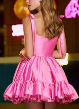 A-Line Sweetheart Sleeveless Short/Mini Taffeta Homecoming Dresses
