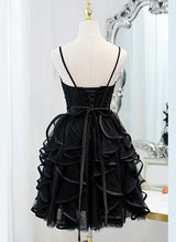 Square Neckline Short/Mini Tulle Homecoming Dresses With Cascading Ruffles