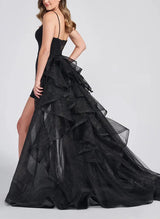 Sheath/Column Square Neckline Detachable Tulle Homecoming Dresses