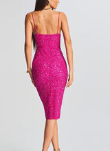 Sheath/Column V-Neck Sleeveless Sequined Homecoming Dresses