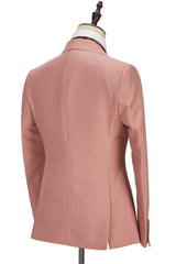 3 Piece Coral Pink Two Buttons Peak Lapel Gorgeous Men's Suit-Dbrbridal