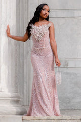 Romantic Strapless Sleeveless Mermaid Wedding Dresses Column Gem With Lace-Up Back