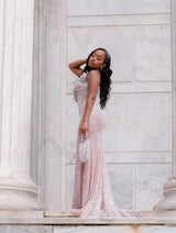 Romantic Strapless Sleeveless Mermaid Wedding Dresses Column Gem With Lace-Up Back