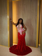 Charming Burgundy Sleeveless Sequin Wedding Dresses Mermaid Sheath With Gem