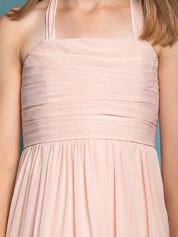 A-line Strapless Sleeveless Pleated Kids Social Party Dresses