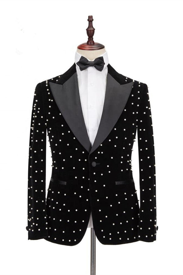 Amazing Black Peaked Lapel Men Suits for Prom