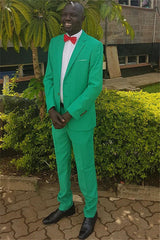 Amazing Green Simple Notched Lapel Bespoke Mens Suits Sale Online