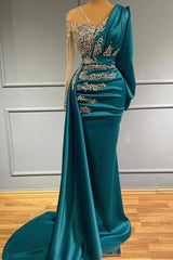 Amazing Mermaid Evening Dress With Lace Appliques Ball Dresses Long Sleeve